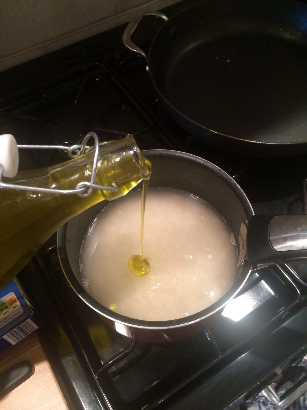 Add a glug of olive oil or dob of butter
