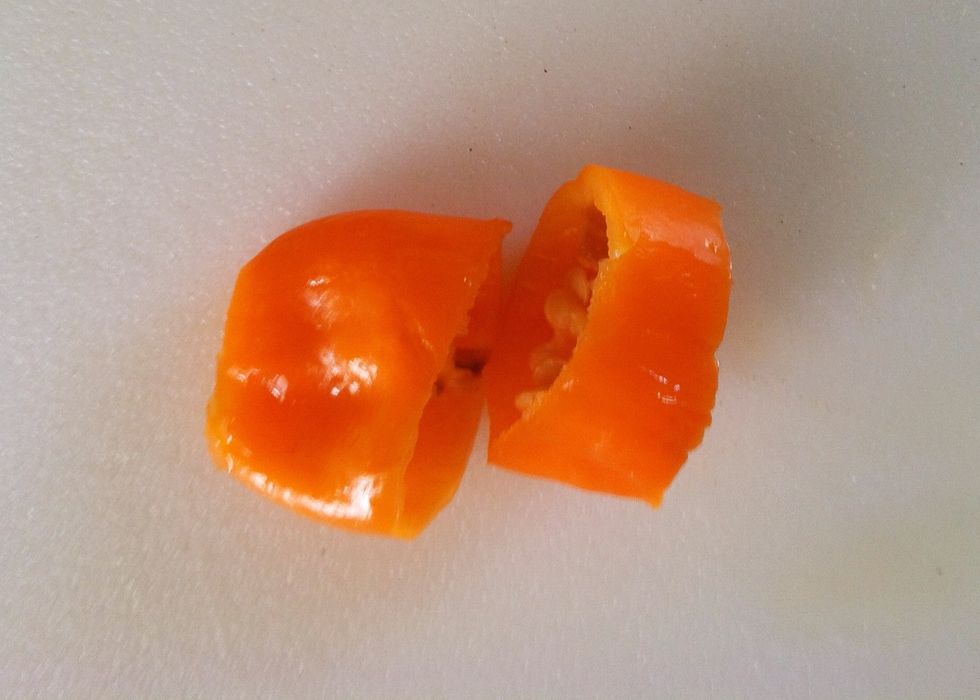 Add a habanero (above) or scotch bonnet pepper if you wish.