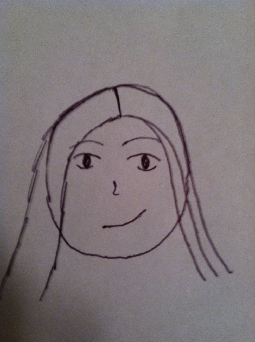 Add a hair outline and a nose