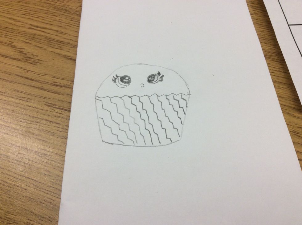 Add a half circle as the nose underneath the eyes