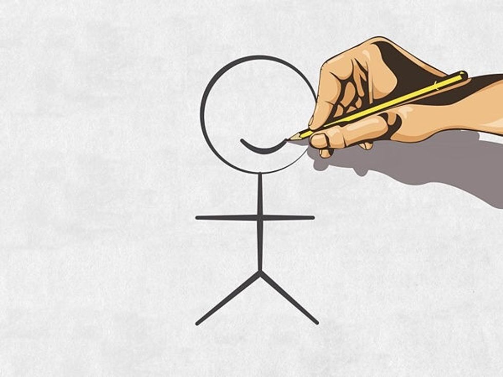 Add a half moon to the circle u make this will make the mouth