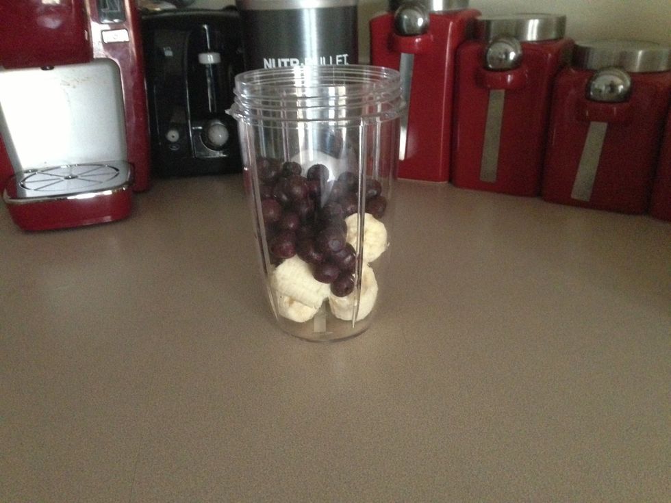 Add a half of a cup of blueberries.