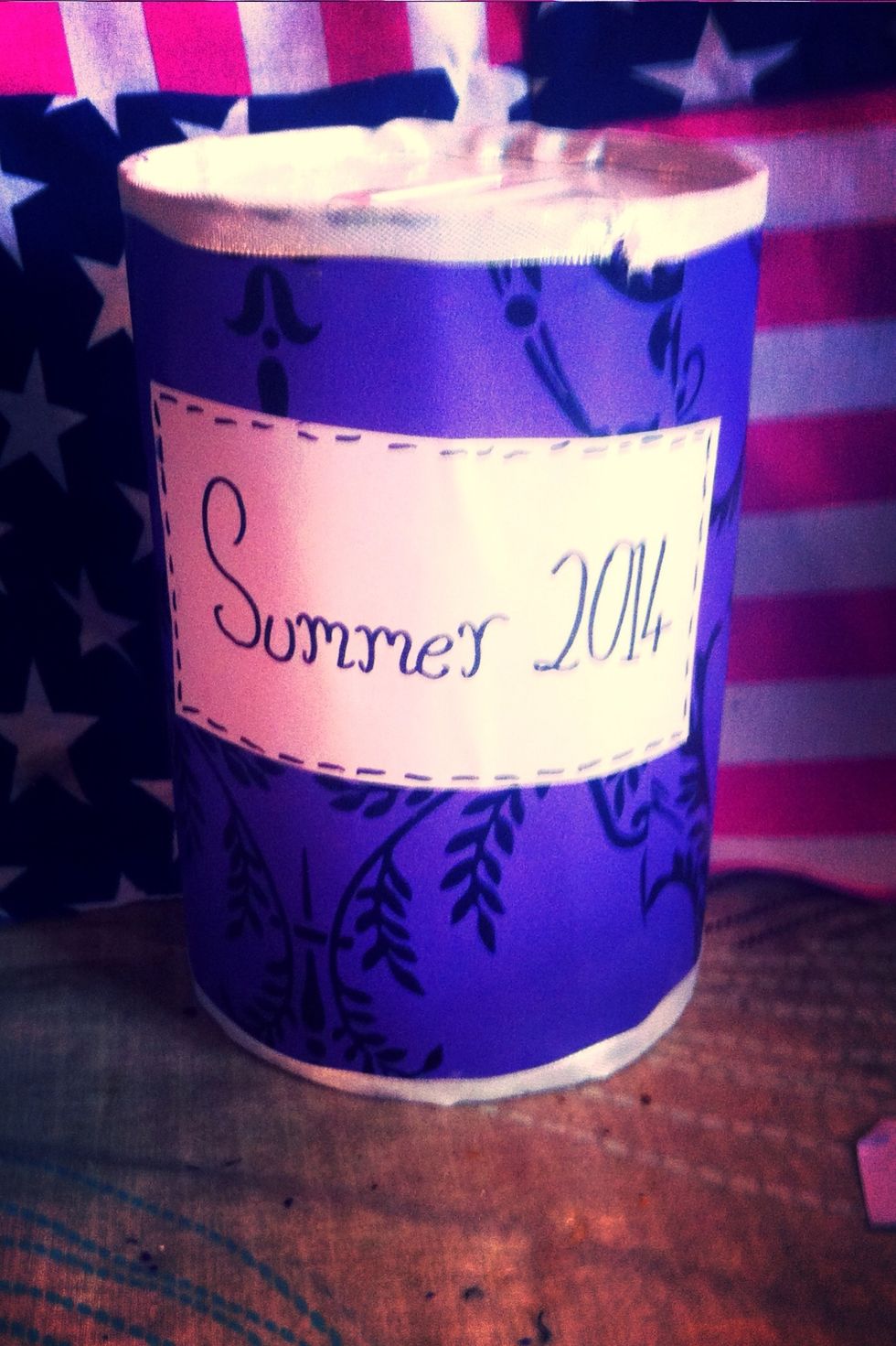 Add a label saying what your saving up for, for example: sweet 16, holiday, new car. Experiment with fonts and writing styles. I added ribbon around the top to make it look more neat and detailed