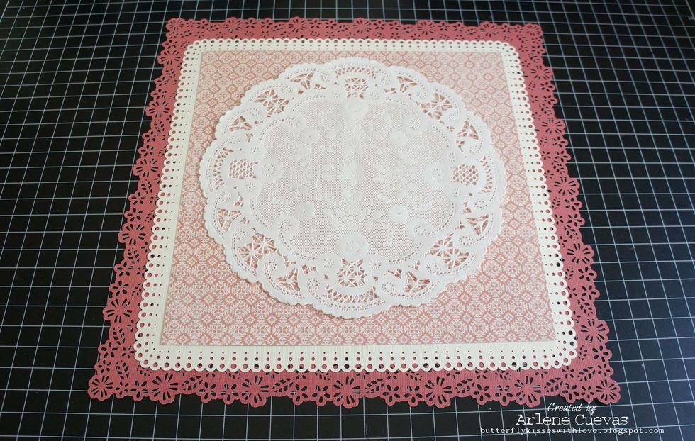 Add a large 8" doily.