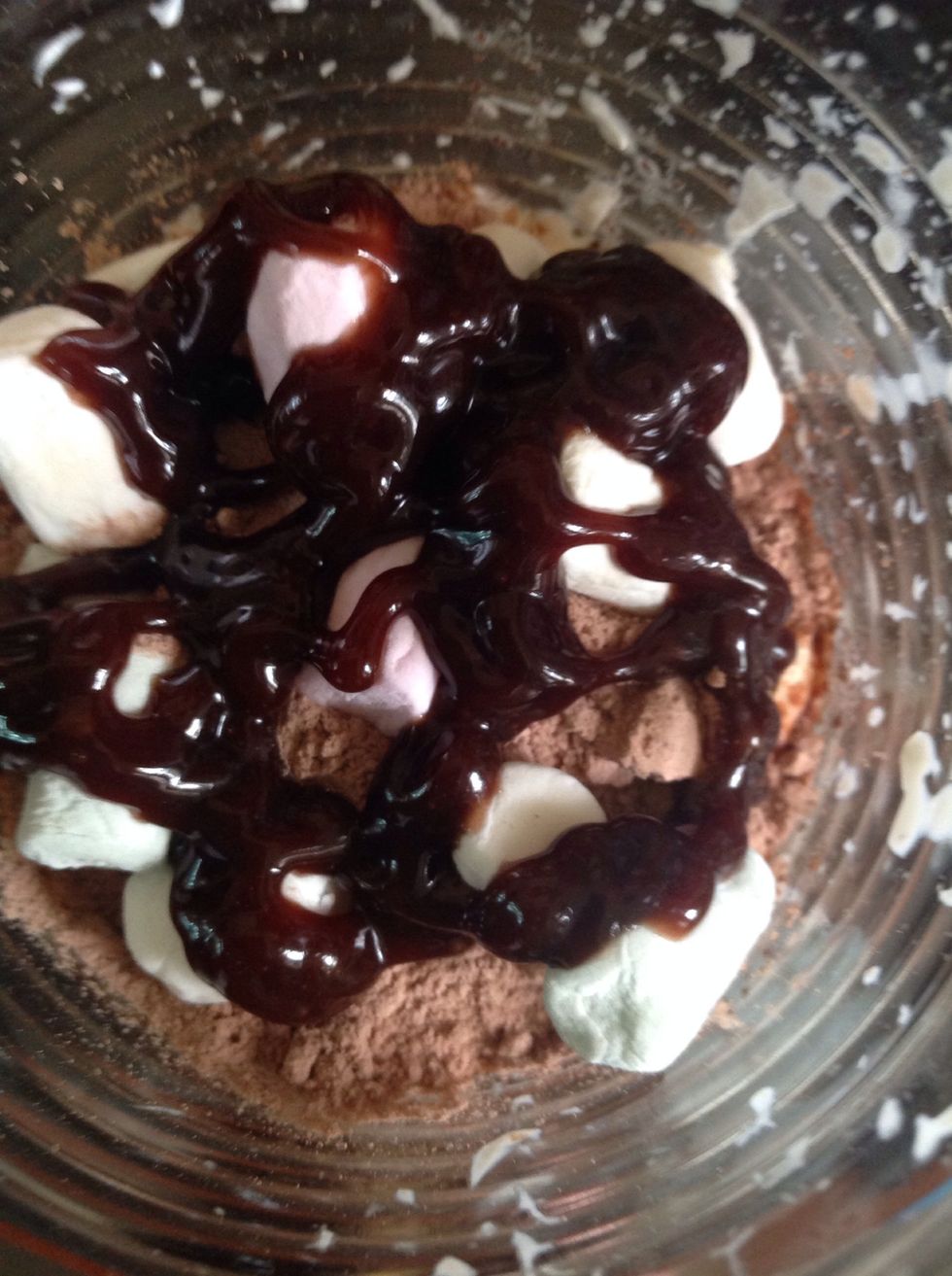 Add a layer of chocolate topping.