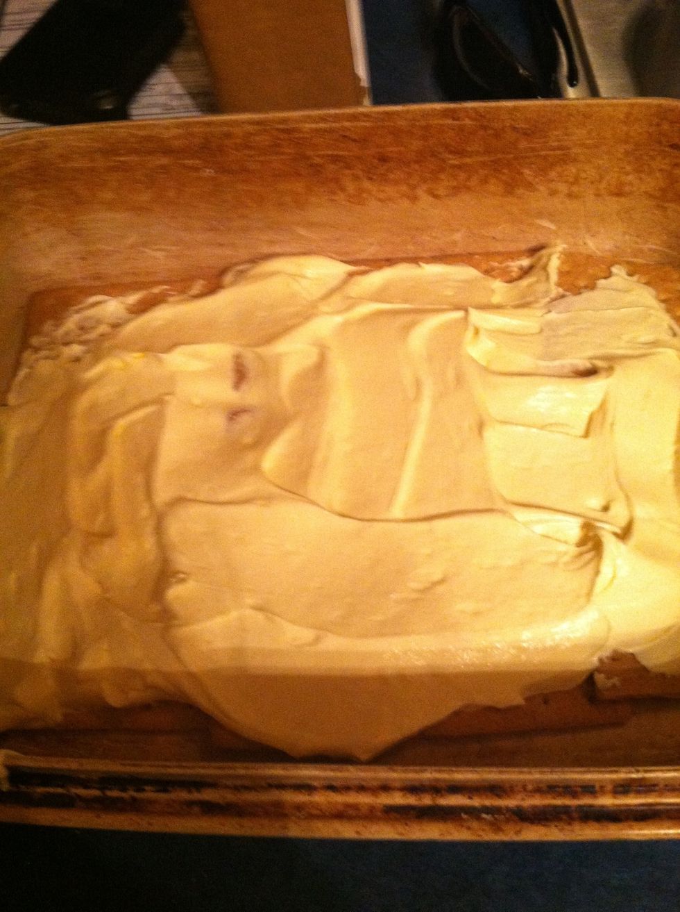 Add a layer of graham crackers, then a layer of your mixture.