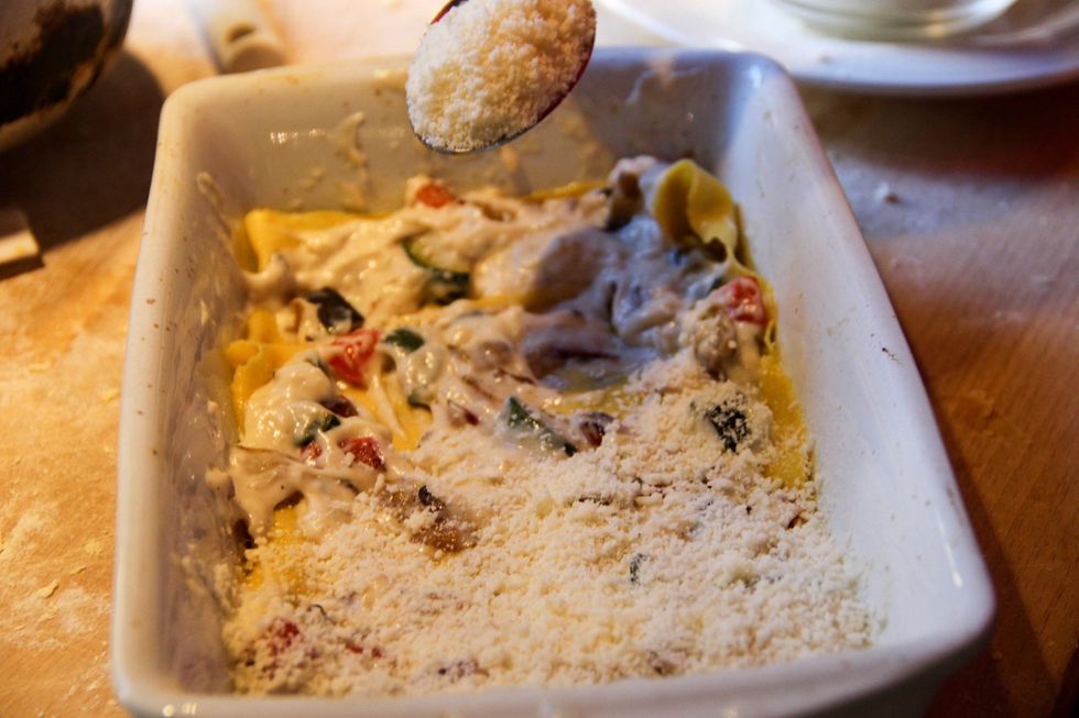 Add a layer of parmigiano cheese