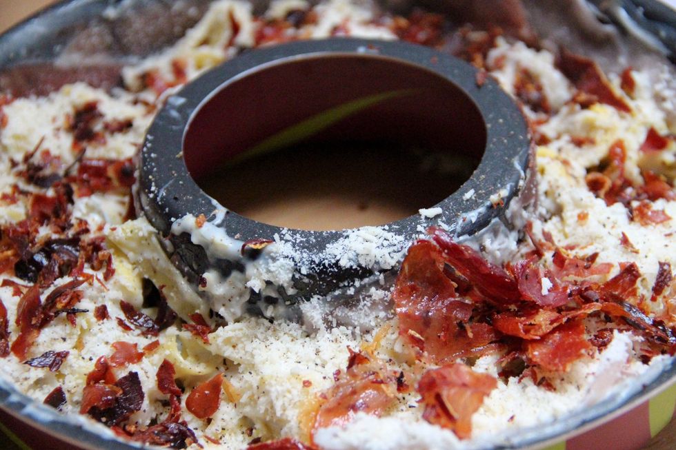 Add a layer of prosciutto bits