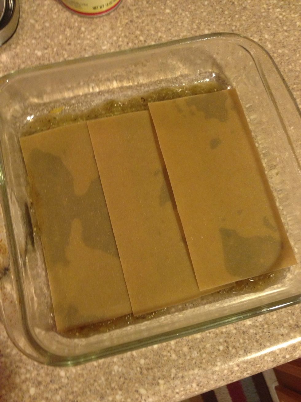 Add a layer of UNCOOKED whole wheat lasagna noodles