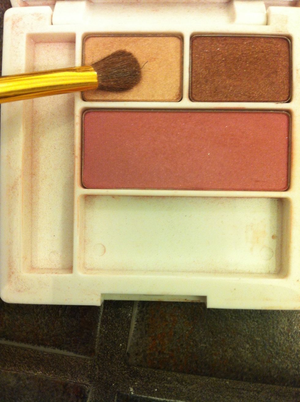 Add a lighter color above, all the way to your brow bone. And a darker color in your crease (but very lightly)