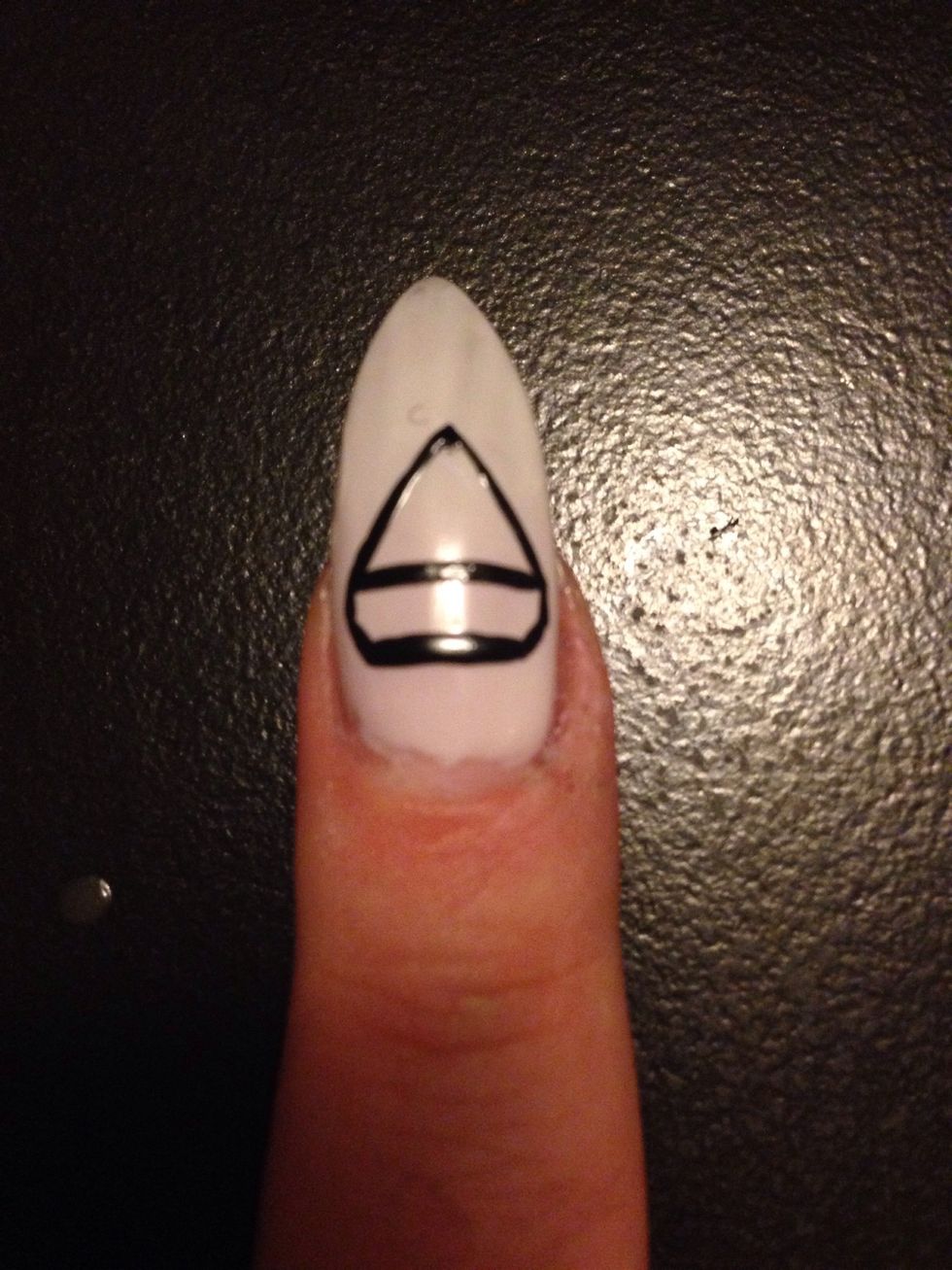 Add a line across the diamond at the point where the diagonal and vertical lines meet.