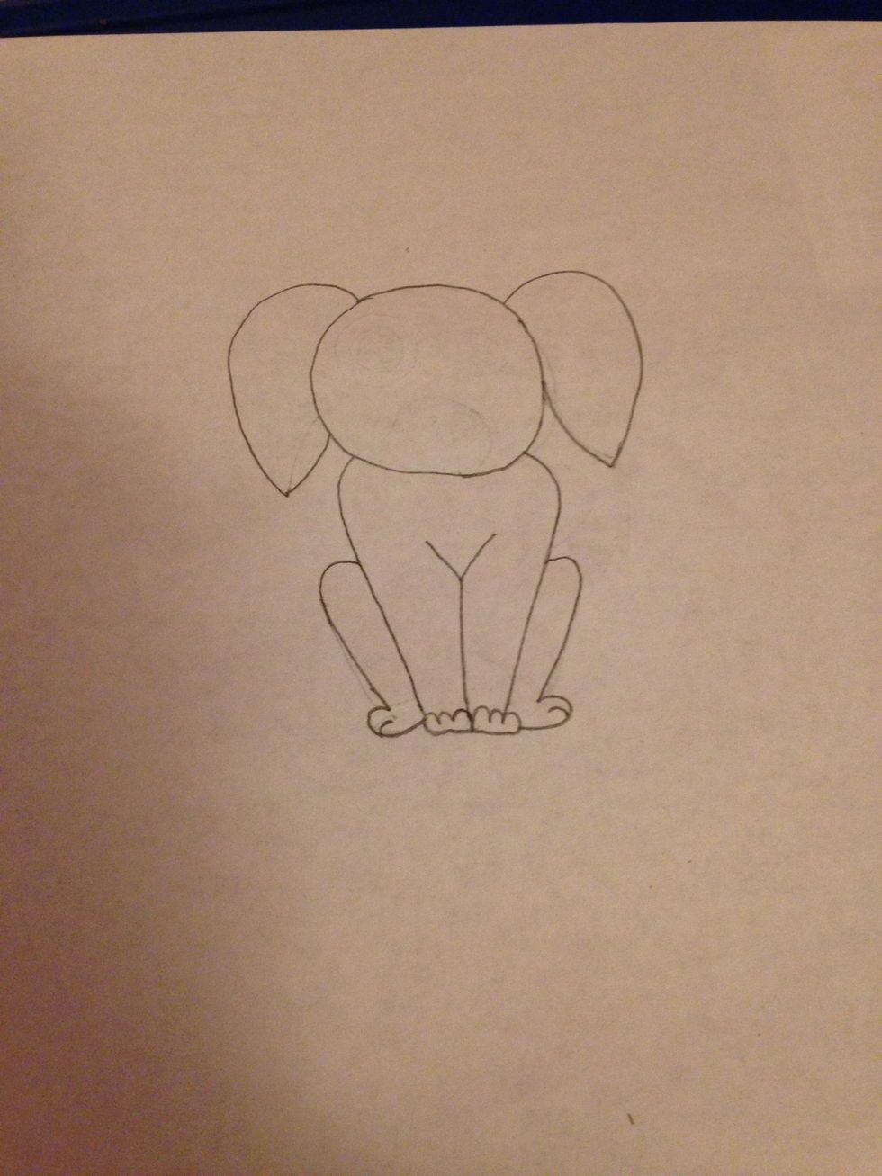 Add a line to connect the end of the curve to the head, making the ears