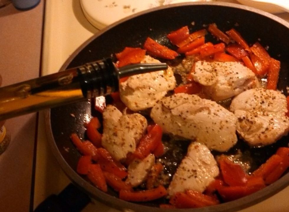 add a little bit more olive oil to chicken if needed