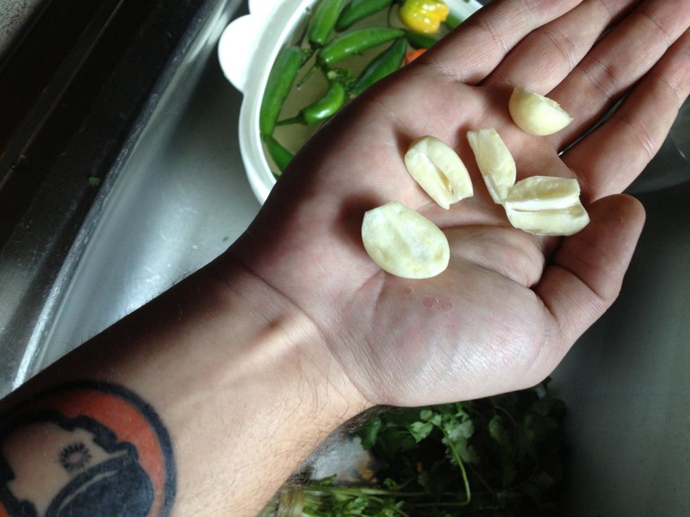 Add a little bit of garlic and a little bit of water to make the blending easier :)