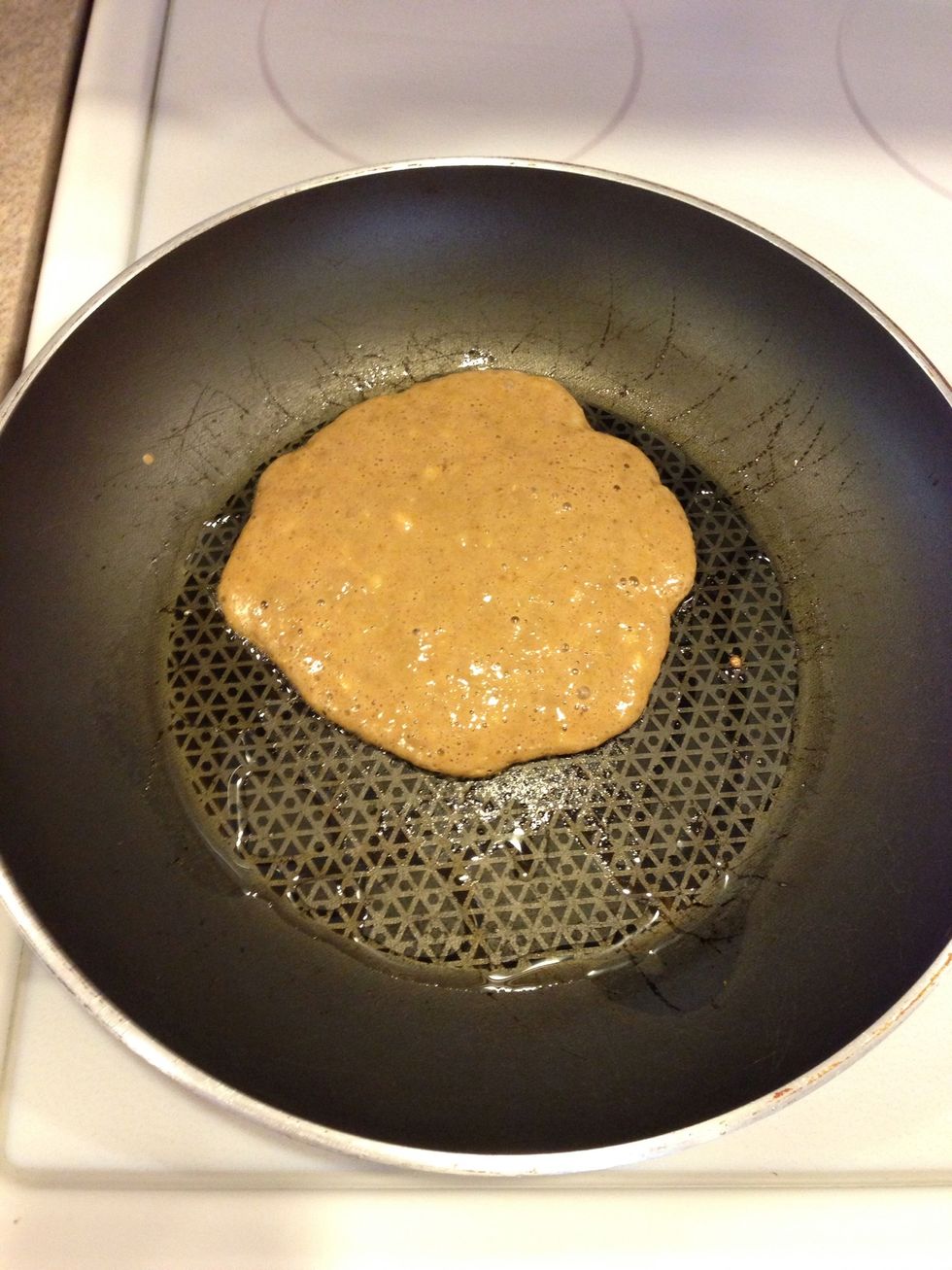 Add a little drizzle of oil and pour your batter!