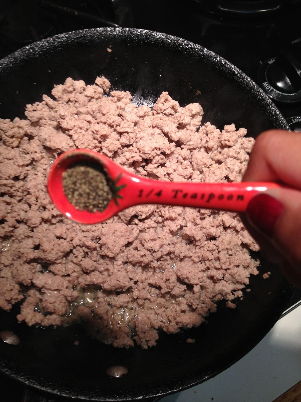 Add a little less than 1/4 teaspoon of pepper.