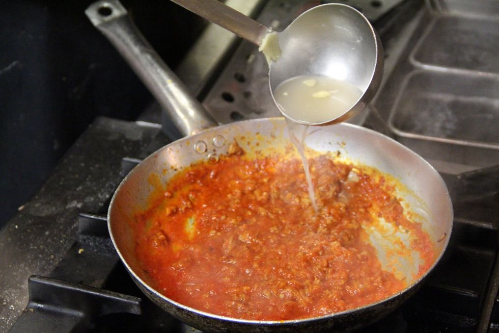 Add a little of hot water from the boiling water which you use for the gnocchi