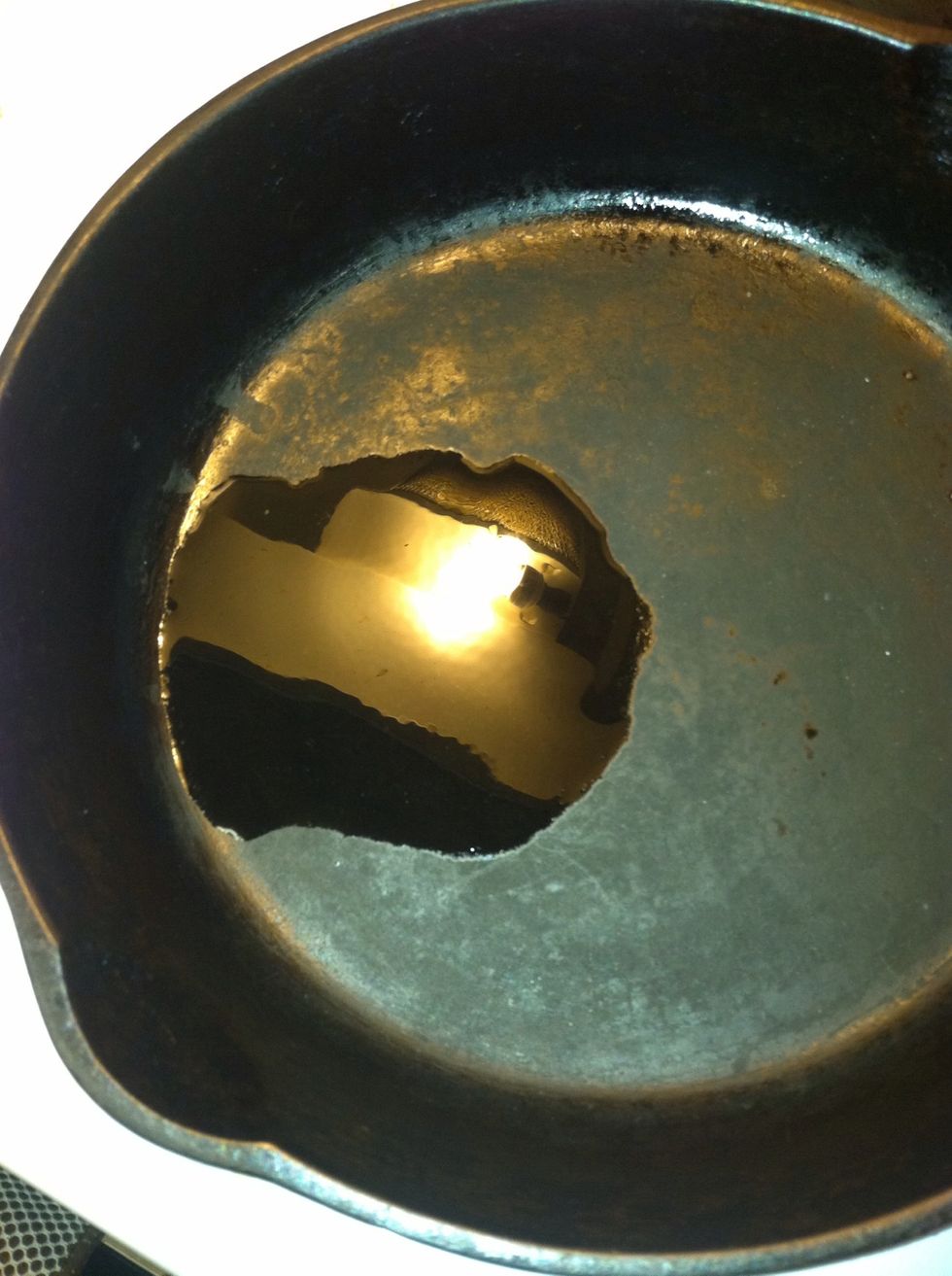 Add a little oil to your pan and let it heat up.