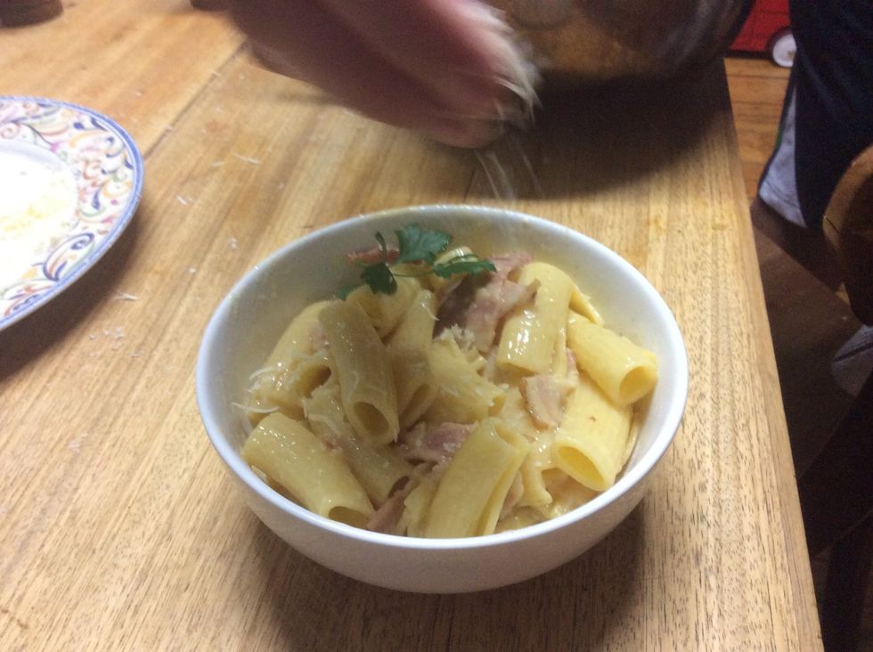 Add a little Parmesan cheese