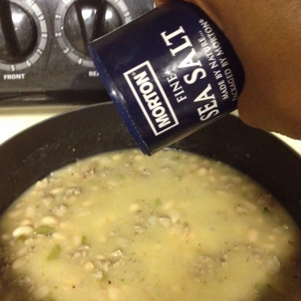 Add a little seasoning. Bring to a boil.