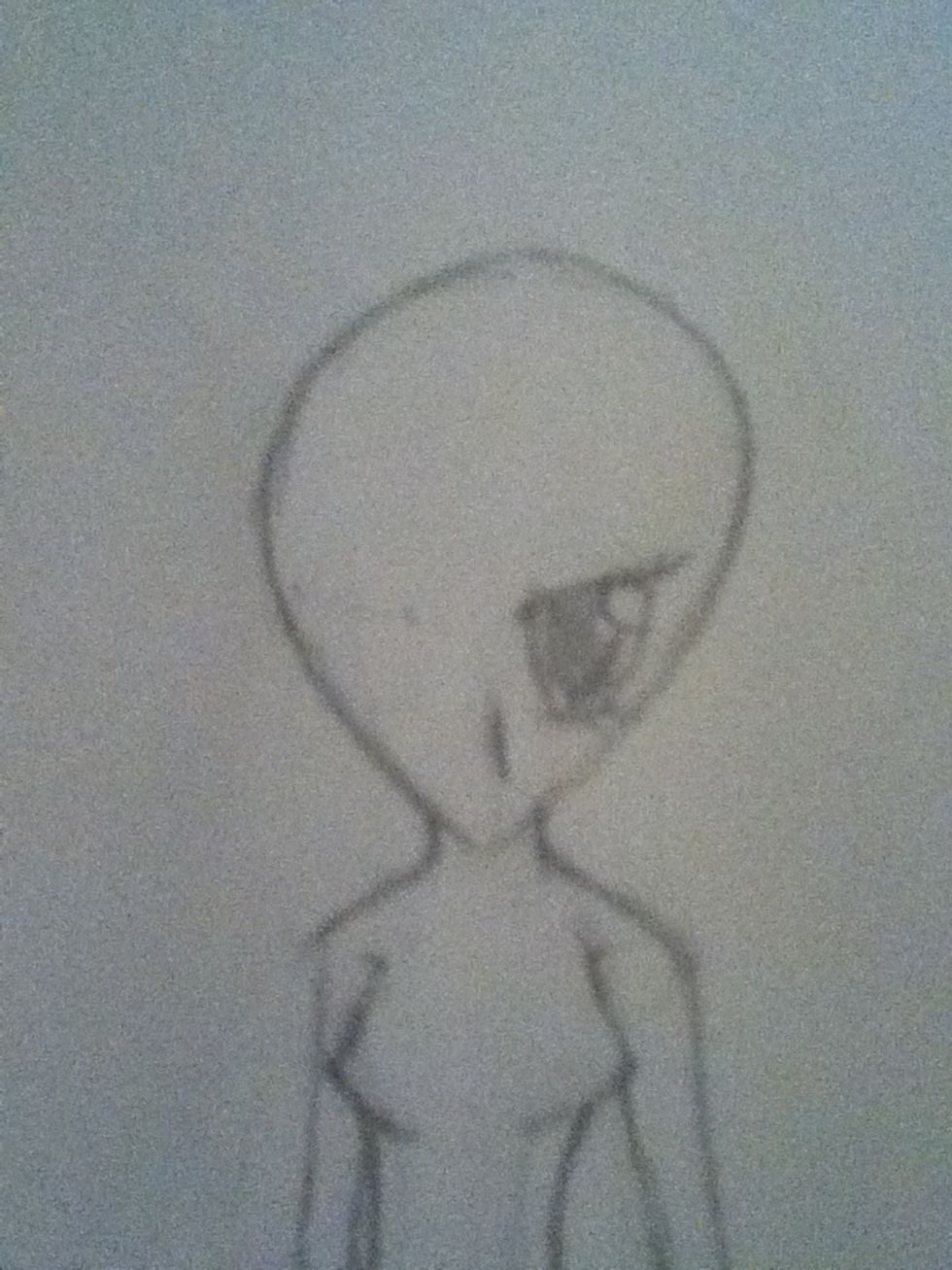 Add a nose and erase the vertical and horizontal line.