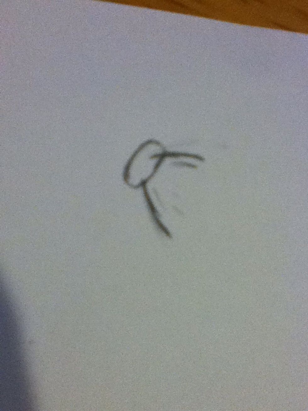 Add a oval to the end of the head, this is the main bun.