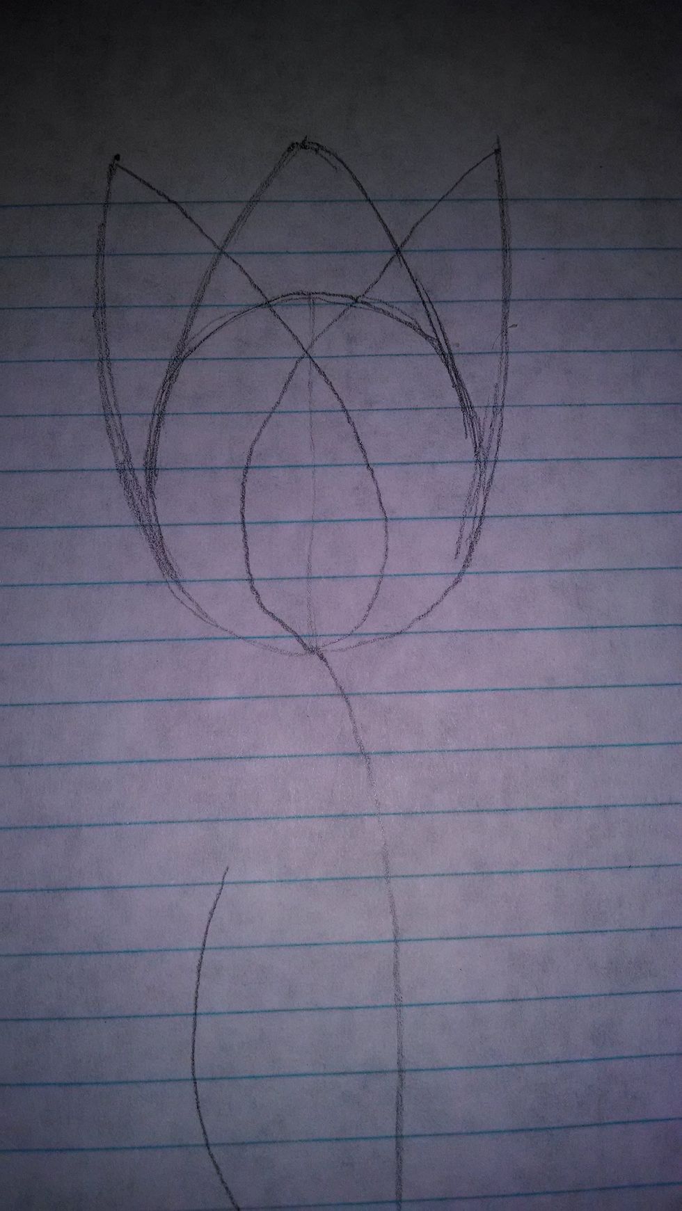 Add a petal shape to the right line