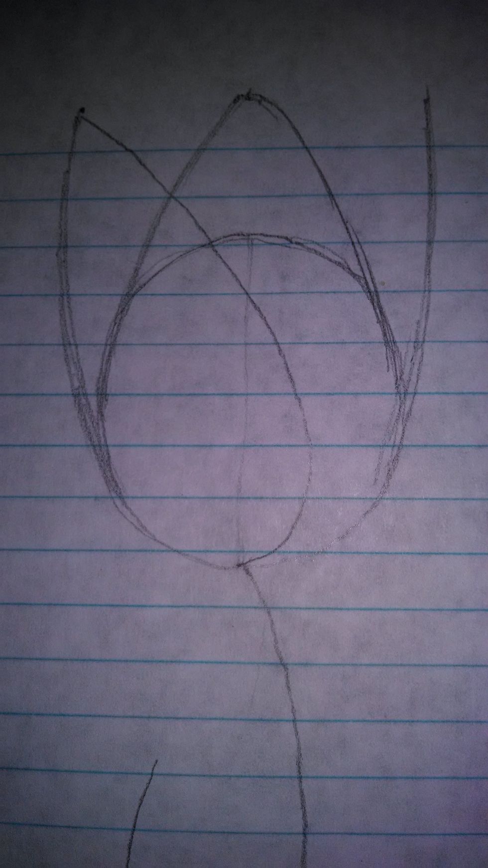 Add a petal shape with the left line