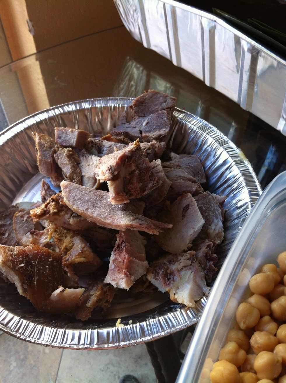 add a piece of chicken or meat... in the midle..