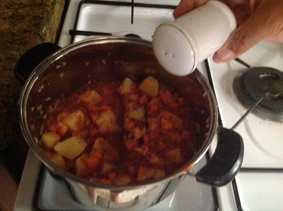 Add a pinch of salt and pepper.