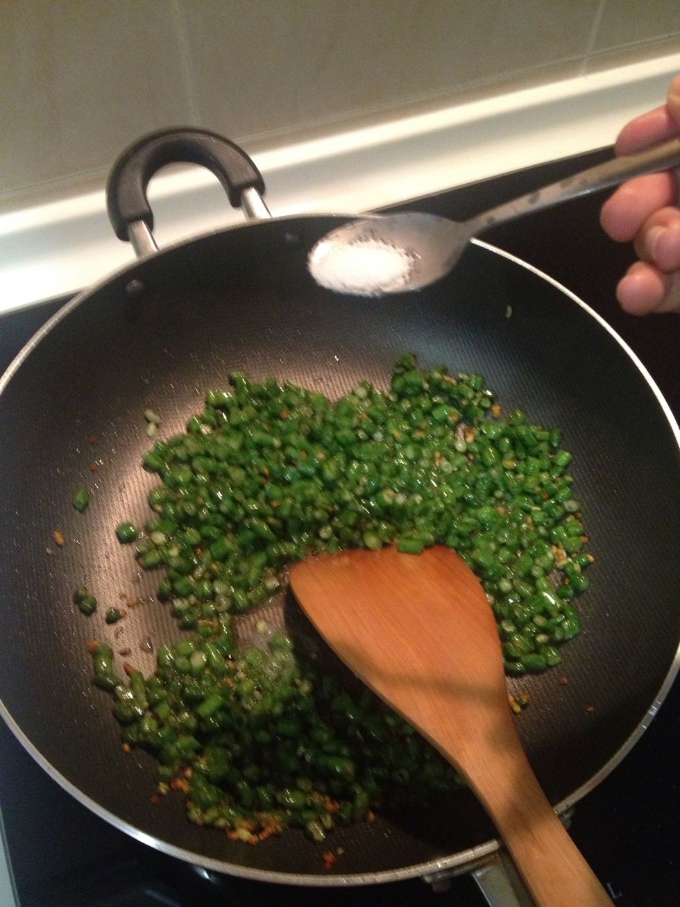 Add a pinch of salt to bring out the beans sweetness.