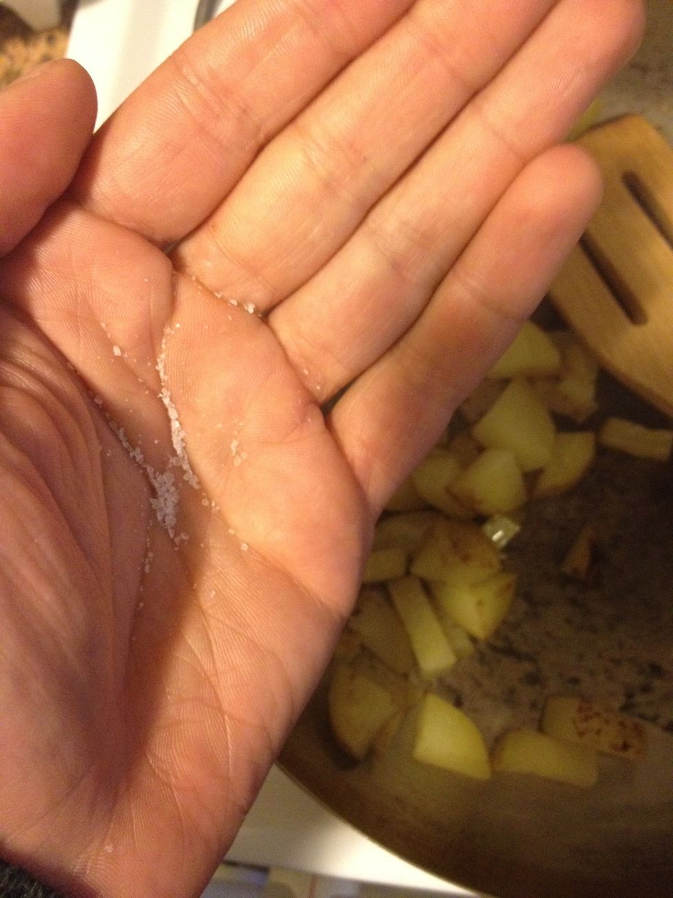 Add a pinch of salt while frying and string