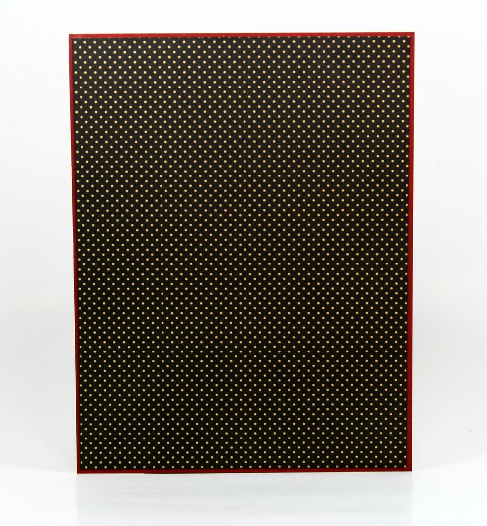 Add a rich red border to Graphic 45 Mother Goose~Sunshine Stripe