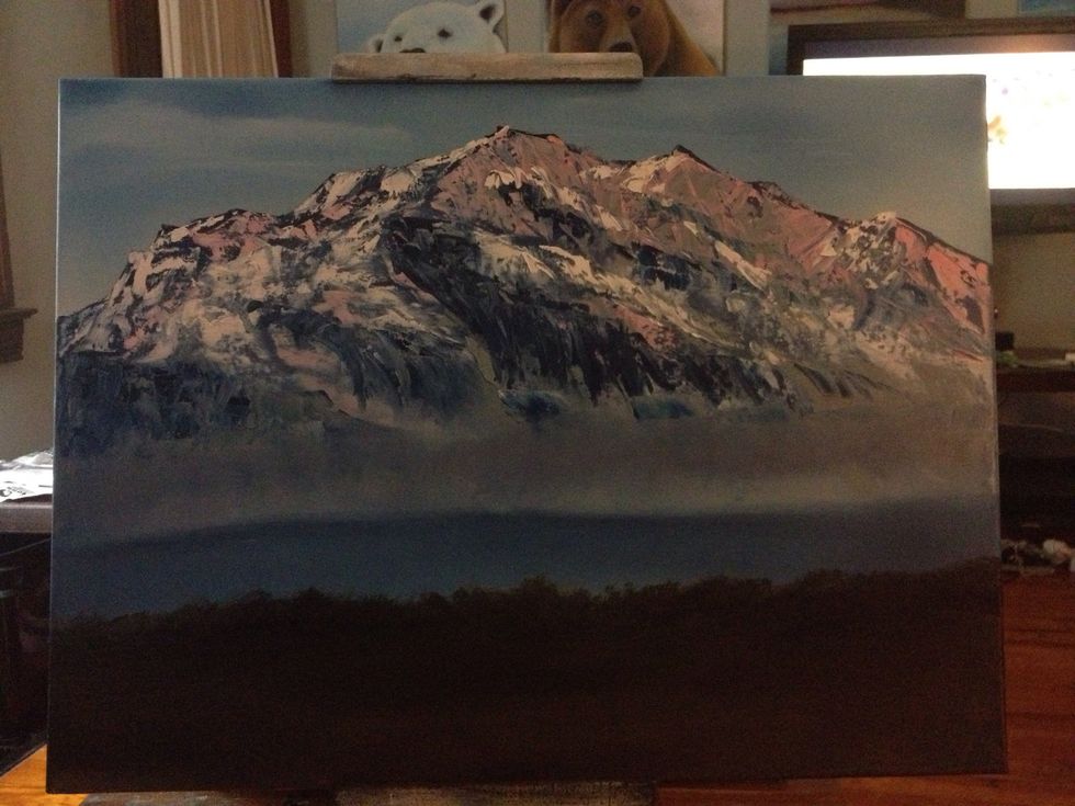 Add a second coat of brown and black to your foreground.