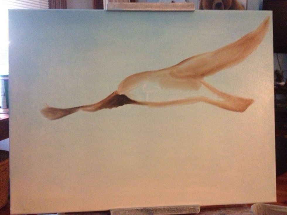 Add a second coat of sienna to start some shadow