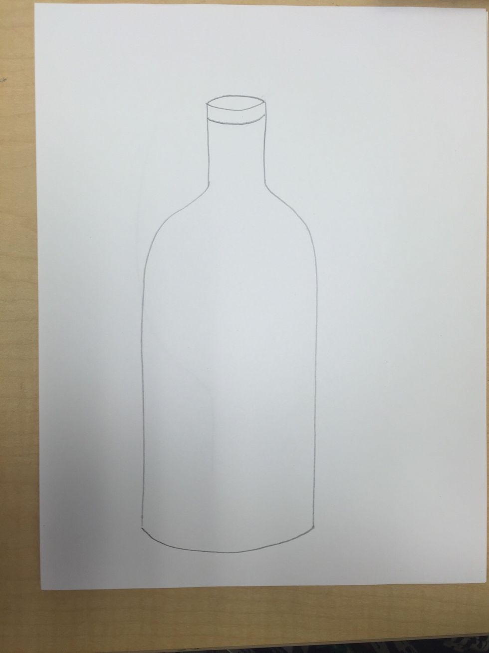 Add a second downward curving line under the bottle opening. This makes the bottle a little more interesting.