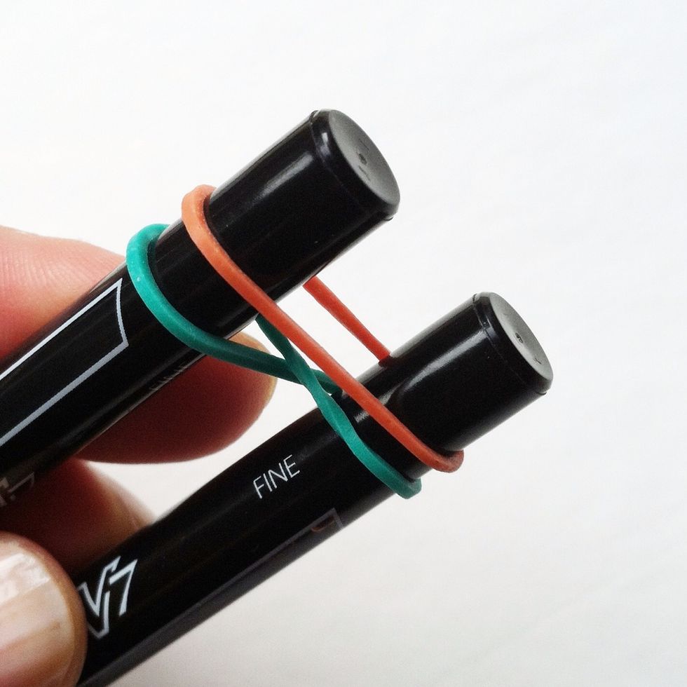 Add a second elastic but do not twist this one.