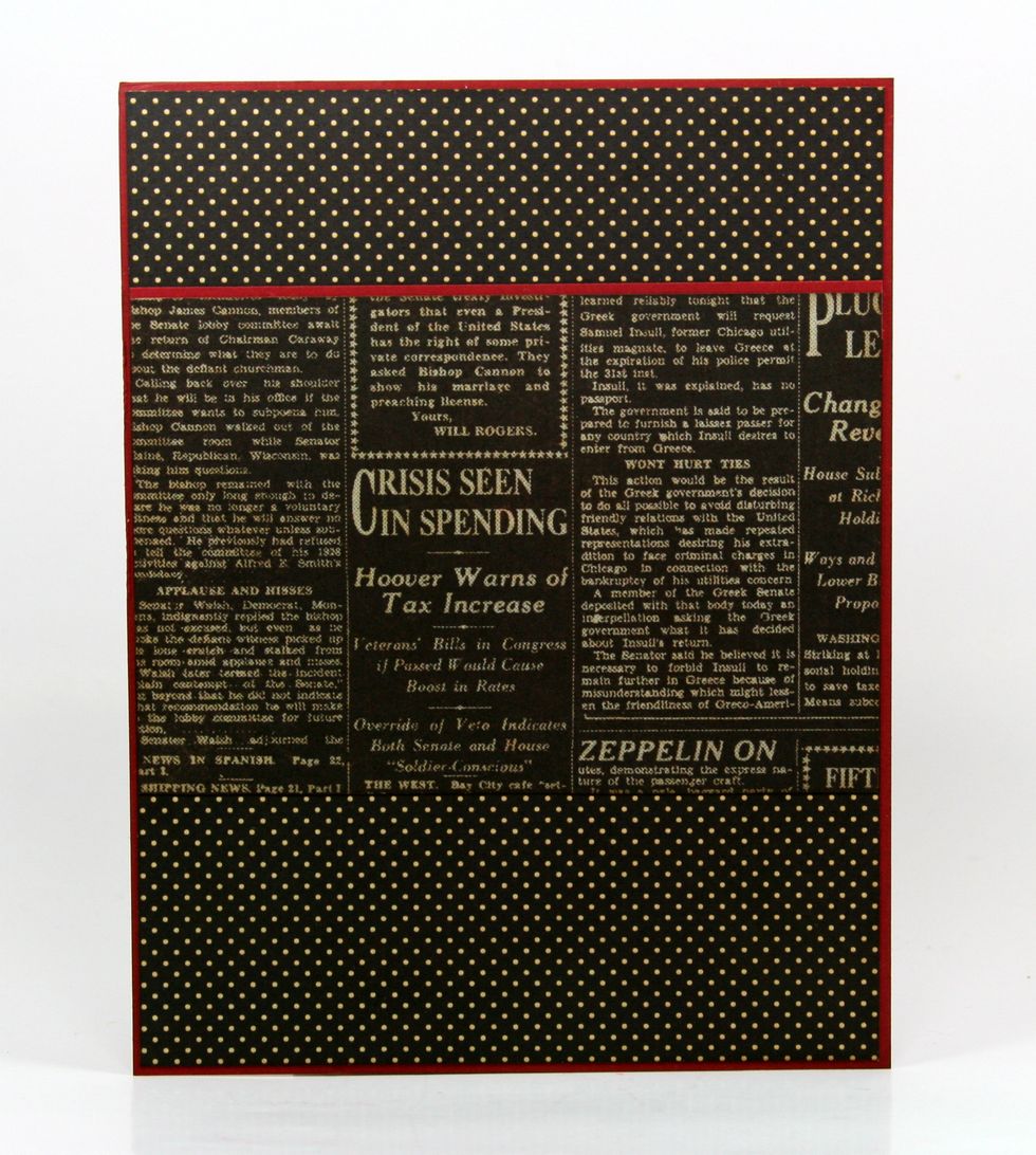 Add a section of Graphic 45's Times Nouveau~It's The Berries b side. Use more of the rich red to separate the patterns.