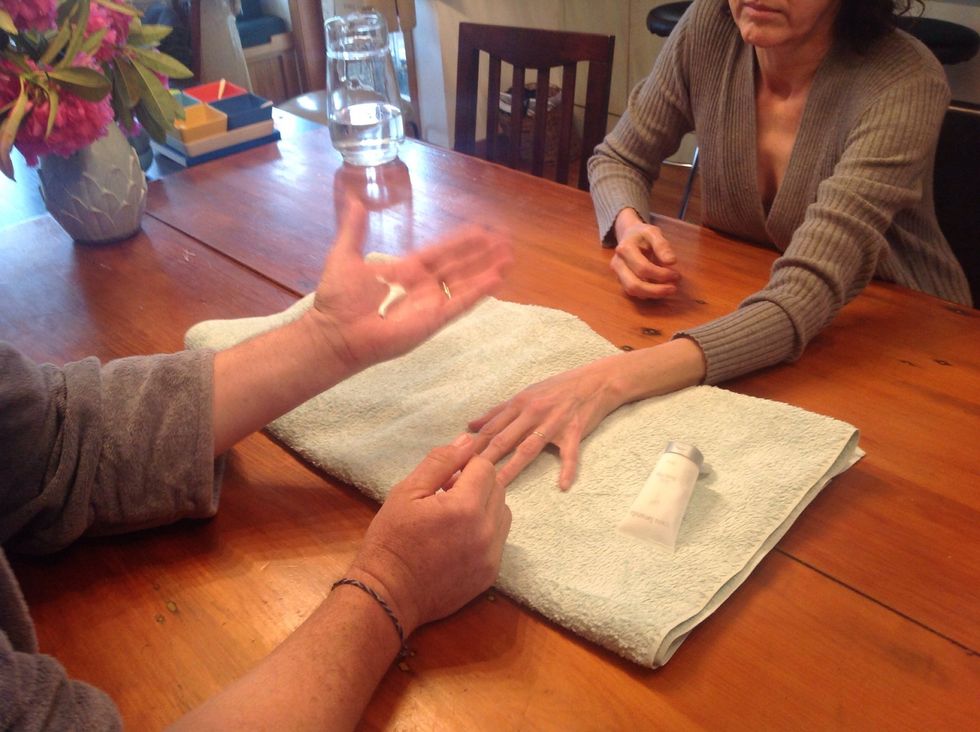 Add a small amount of hand cream if you like.