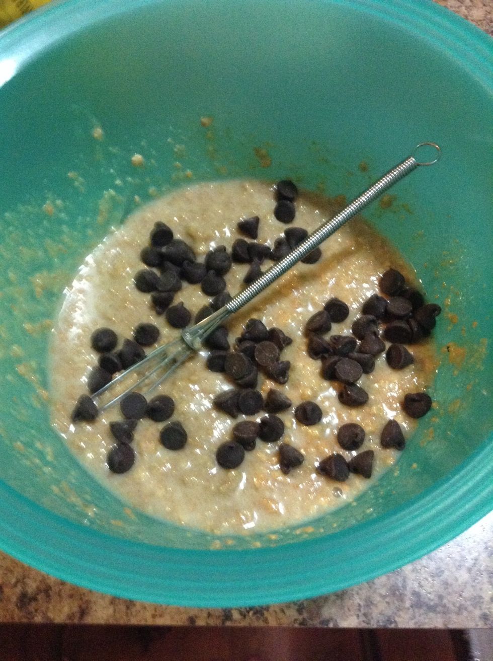 Add a small handful into the combination then mix