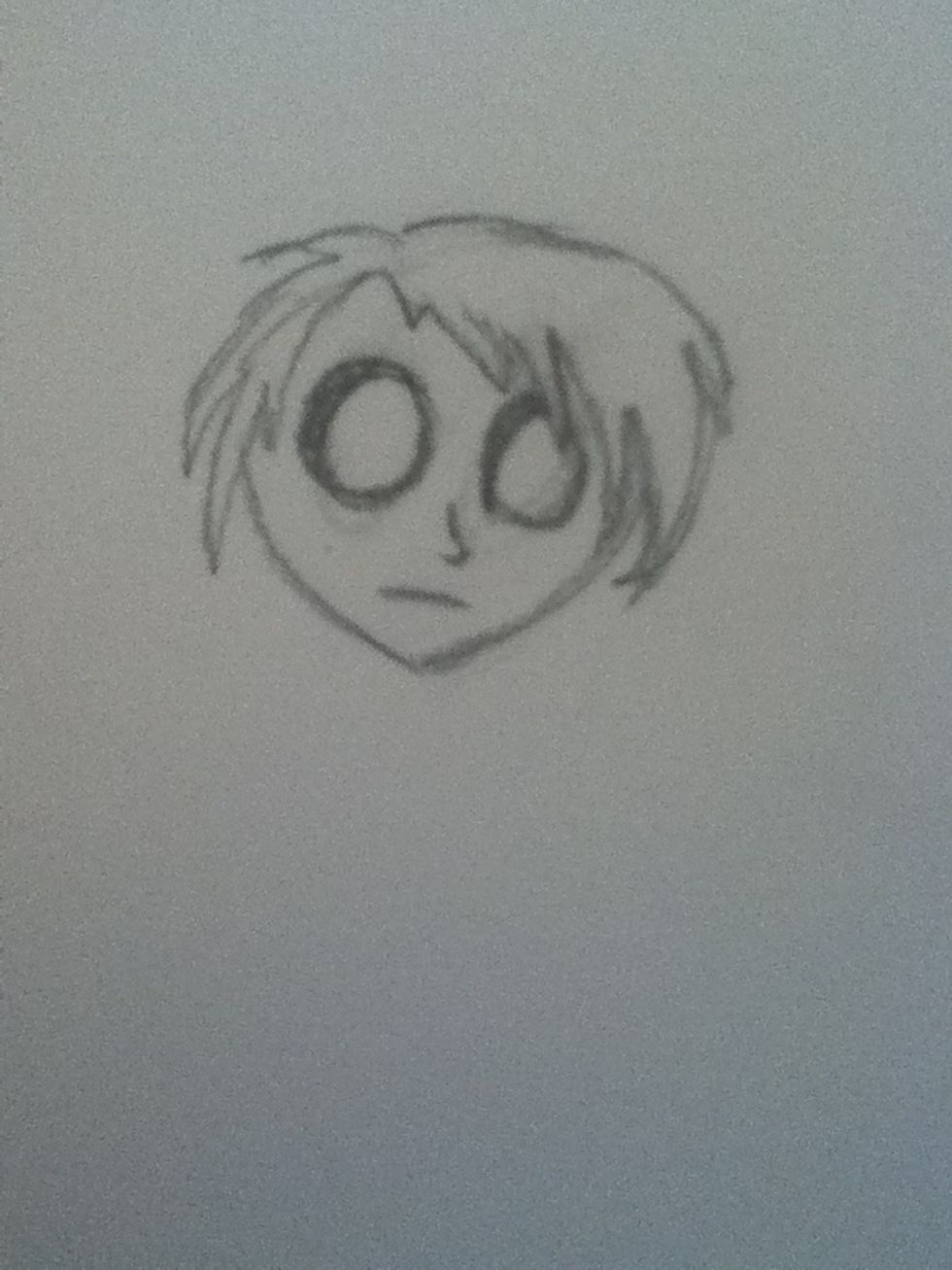 Add a small mouth and outline of the hair