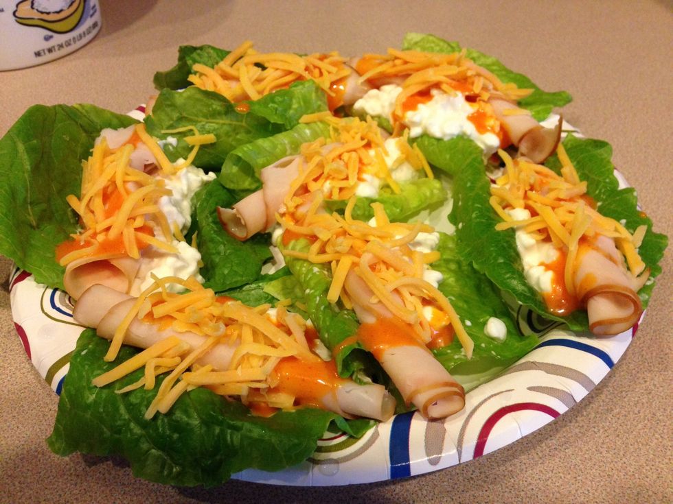 Add a small pinch of Cheddar Cheese to each.
