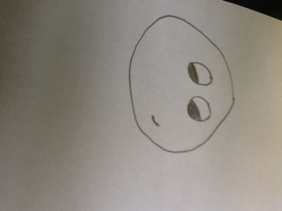 Add a small smile at the side.