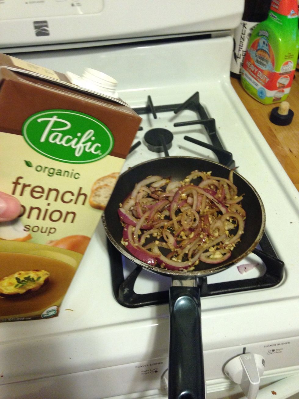 Add a splash of French onion soup to the onion mixture to add a nice flavor.