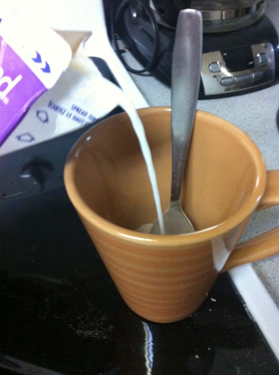 Add a splash of milk, I don't know the exact amount I used. You will have to watch how much you're adding (I had to add more)