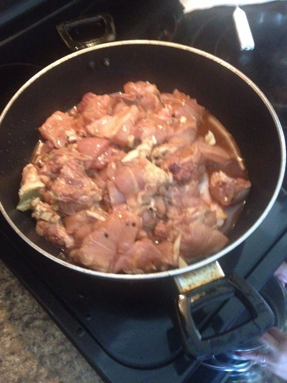 Add a splash of water to the dish and throw it on high heat until boiling.