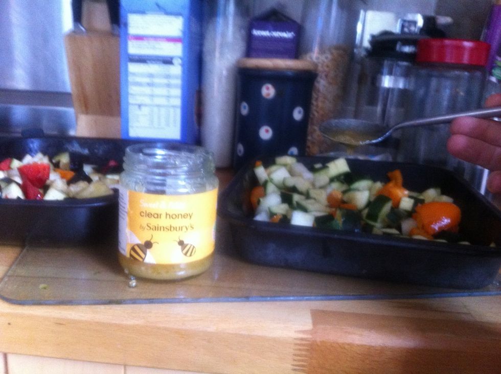 Add a spoon or two of clear honey to each tin.