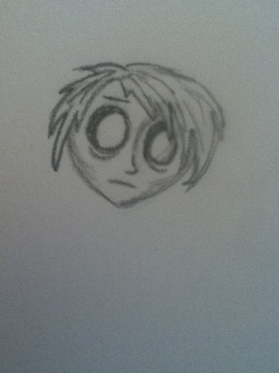 Add a straight eyebrow and shading around the face. Also, add bags under the eyes