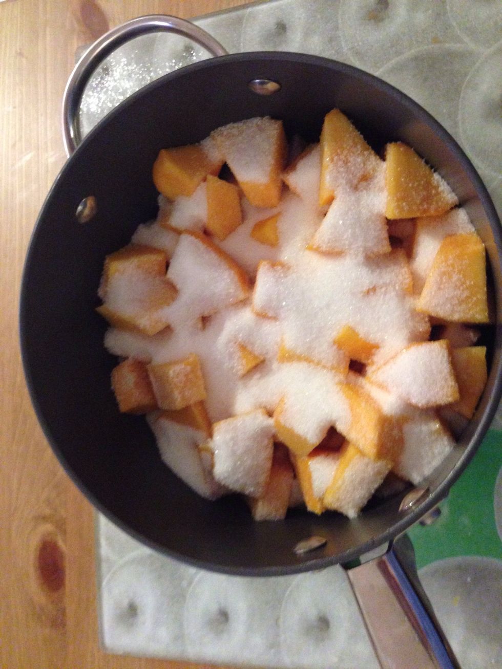 Add a sugar over the pumpkin .