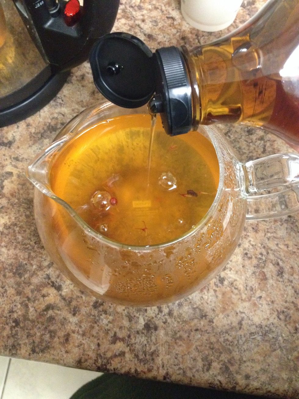 Add a sweetener of your choice. (I used organic agave syrup)